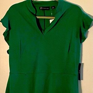 Cotton mini dress with cap ruffle sleeves